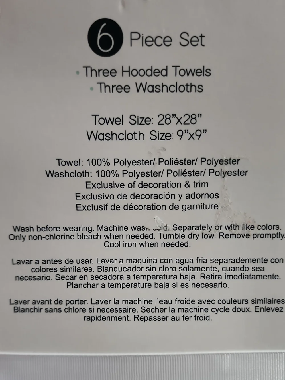 Baby Gear 6 Piece Set Hooded Towels And Washcloths